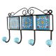 Turquoise Ceramic Floral Tiles Wall Hook